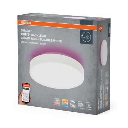Osram - SMART+ ORBIS LED RGBW stropna svetilka z možnostjo zatemnitve, LED/28W/230V, premer 35 cm, 2700-6500K, Wi-Fi