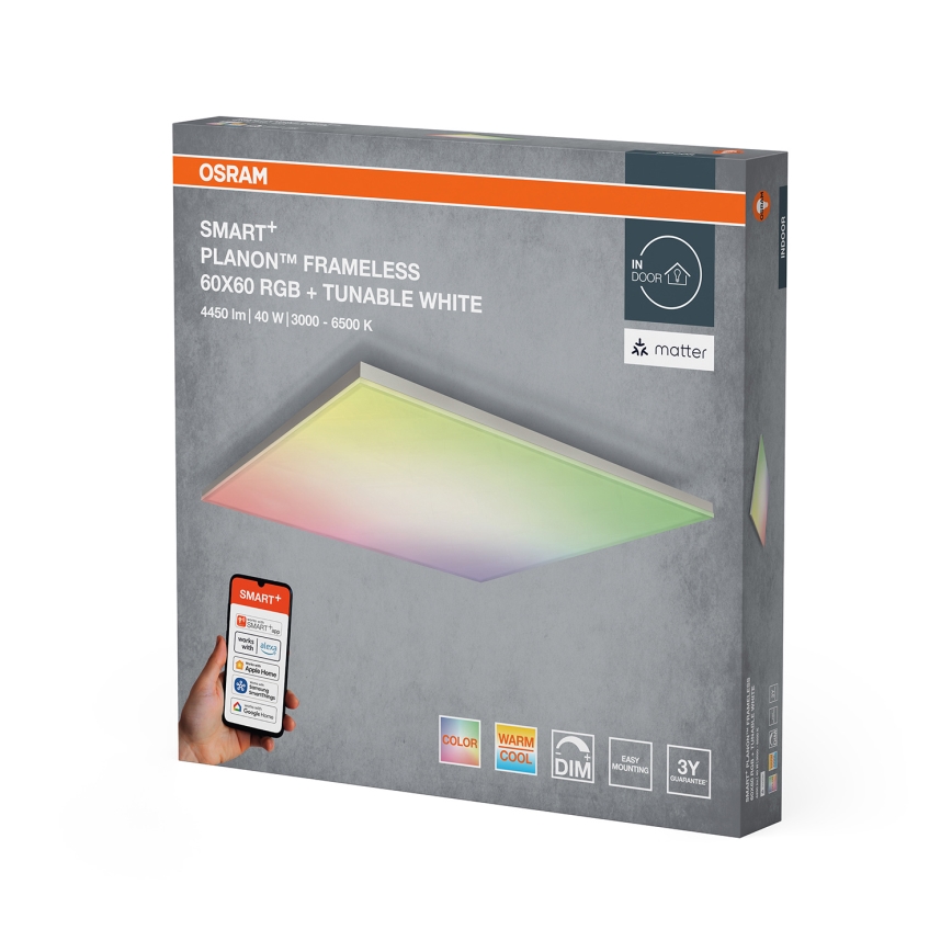 Osram - LED RGBW Zatemnjivo stropno LED svetilo SMART+ PLANON LED/40W/230V 60x60 cm 3000-6500K Wi-Fi