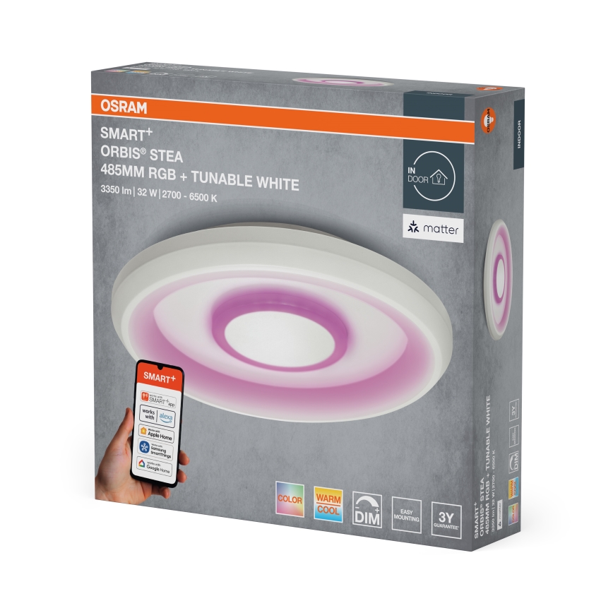 Osram - LED RGBW zatemnjiva stropna svetilka SMART+ STEA LED/32W/230V Ø 48,5 cm 2700-6500K Wi-Fi