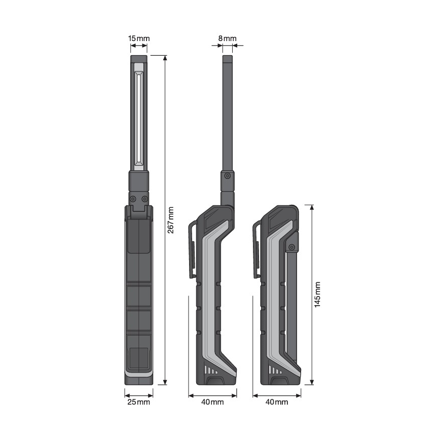 Osram - Zatemnjiva polnilna žepna LED-svetilka LEDINSPECT POCKET200 LED/2W/3,7V IP54