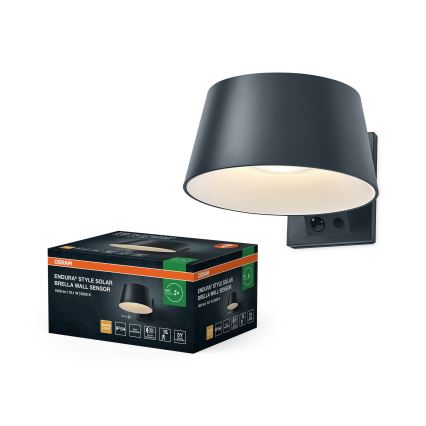 Osram - LED sončna stenska svetilka s senzorjem ENDURA STYLE LED/10,1W/4,2V 2000 mAh IP54 antracit