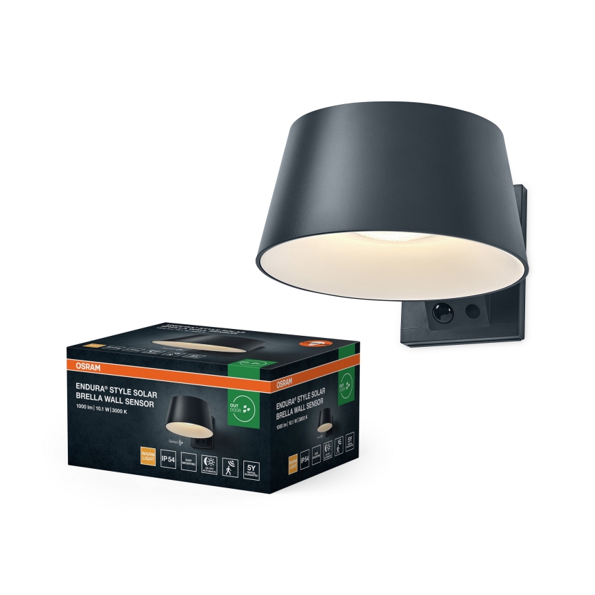 Osram - LED sončna stenska svetilka s senzorjem ENDURA STYLE LED/10,1W/4,2V 2000 mAh IP54 antracit