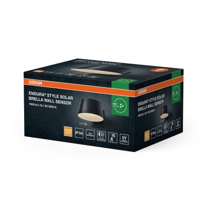 Osram - LED sončna stenska svetilka s senzorjem ENDURA STYLE LED/10,1W/4,2V 2000 mAh IP54 antracit