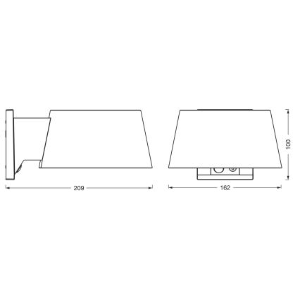 Osram - LED sončna stenska svetilka s senzorjem ENDURA STYLE LED/10,1W/4,2V 2000 mAh IP54 antracit