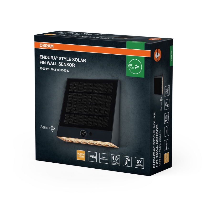 Osram - LED sončno stensko svetilo s senzorjem ENDURA STYLE LED/10,2W/4,2V 2000 mAh IP54 antracit