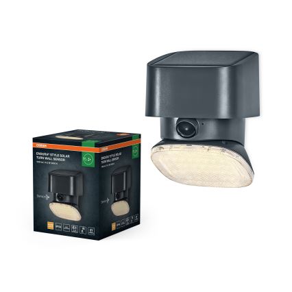 Osram - LED solarna stenska svetilka s senzorjem ENDURA STYLE LED/10,3W/4,2V 2000 mAh IP54 antracit