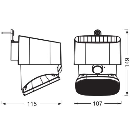 Osram - LED solarna stenska svetilka s senzorjem ENDURA STYLE LED/10,3W/4,2V 2000 mAh IP54 antracit