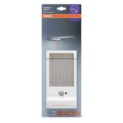 Osram - LED solarna stenska svetilka s senzorjem DOORLED LED/3W/3,3V 2000 mAh IP44 bela