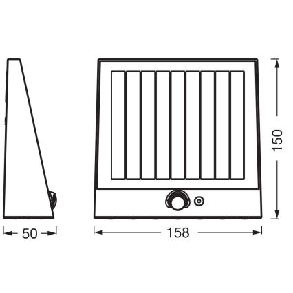 Osram - solarna stenska svetilka s senzorjem gibanja ENDURA STYLE LED/10,2W/4,2V 2000 mAh IP54 antracit