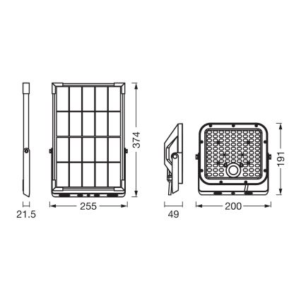 Osram - LED zatemljiv solarni reflektor s senzorjem ENDURA LED/30W/6,4V 4000K IP65 črna + z daljinskim upravljalnikom