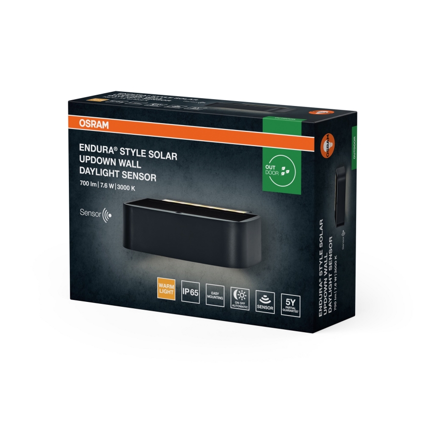 Osram - LED zatemnjiva sončna stenska svetilka ENDURA STYLE LED/7,6W/4,2V 2000 mAh IP65 antracit