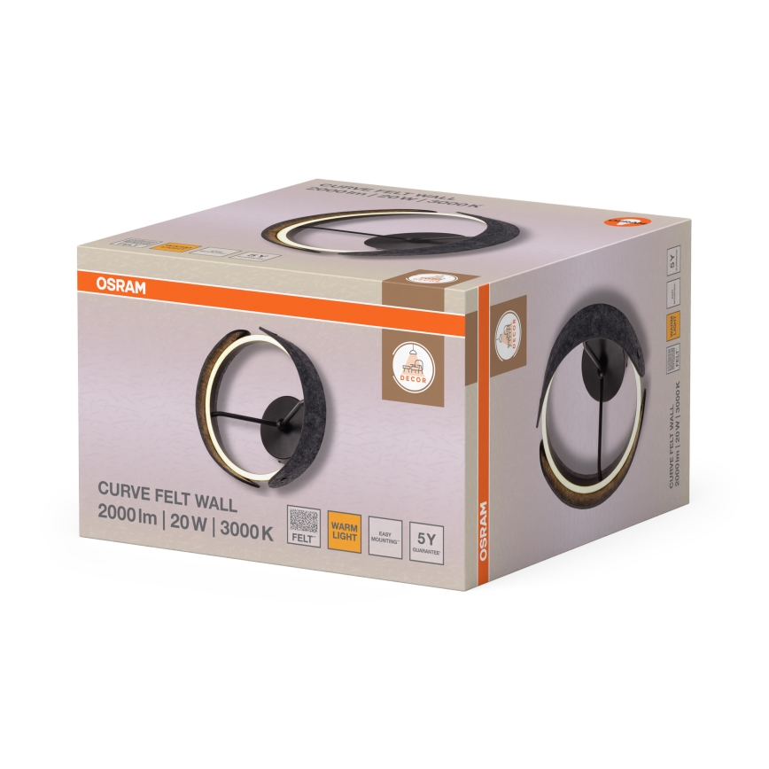 Osram - LED stensko svetilo DECOR CURVE LED/20W/230V siva