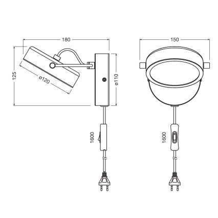 Osram - LED stensko svetilo DECOR PUCK LED/11W/230V, črne barve
