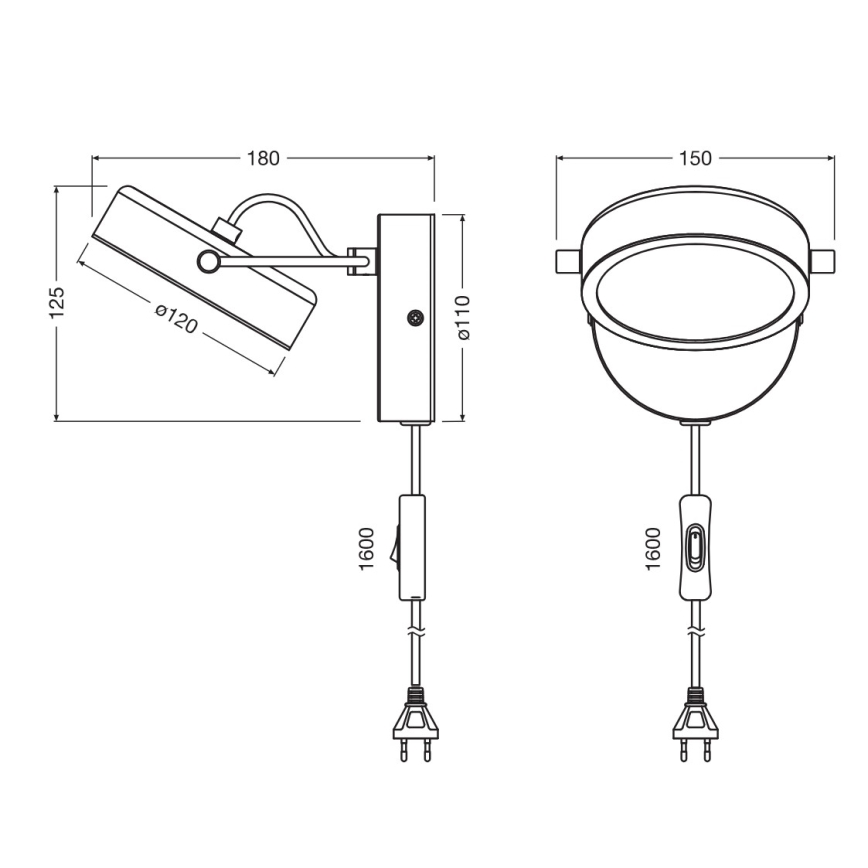 Osram - LED stensko svetilo DECOR PUCK LED/11W/230V, črne barve