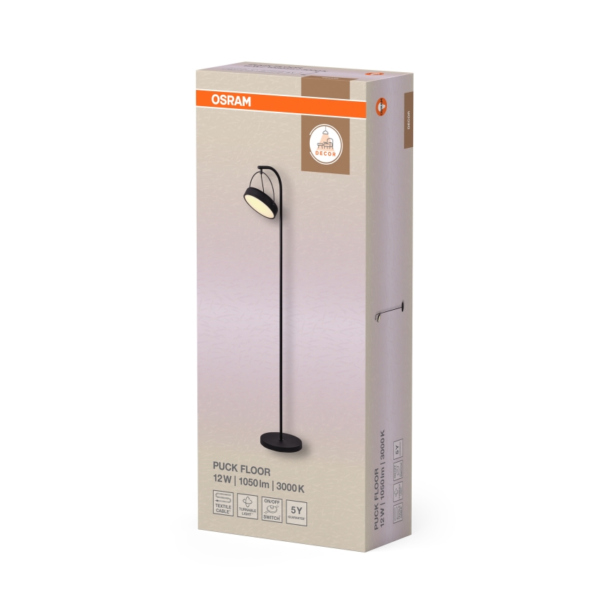 Osram - LED stoječa svetilka DECOR PUCK LED/12W/230V CRI 90 črna