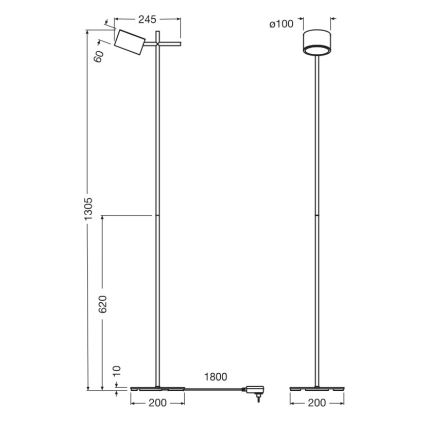 Osram - zatemnjevalna talna LED-svetilka na dotik DECOR KYOTO LED/12W/230V CRI 90 črna