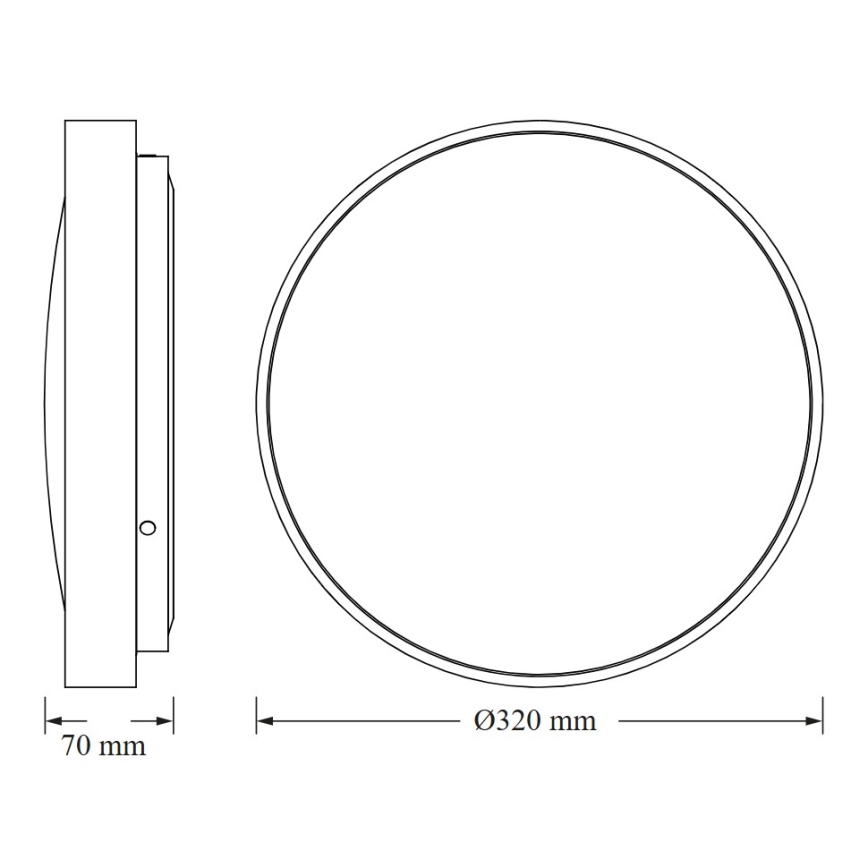 Osram - LED stropna svetilka CEILING LUXO LED/18W/230V premer 32 cm črna