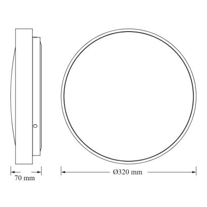 Osram - LED stropna svetilka s senzorjem mraka CEILING LUXO LED/18W/230V, premer 32 cm, črna