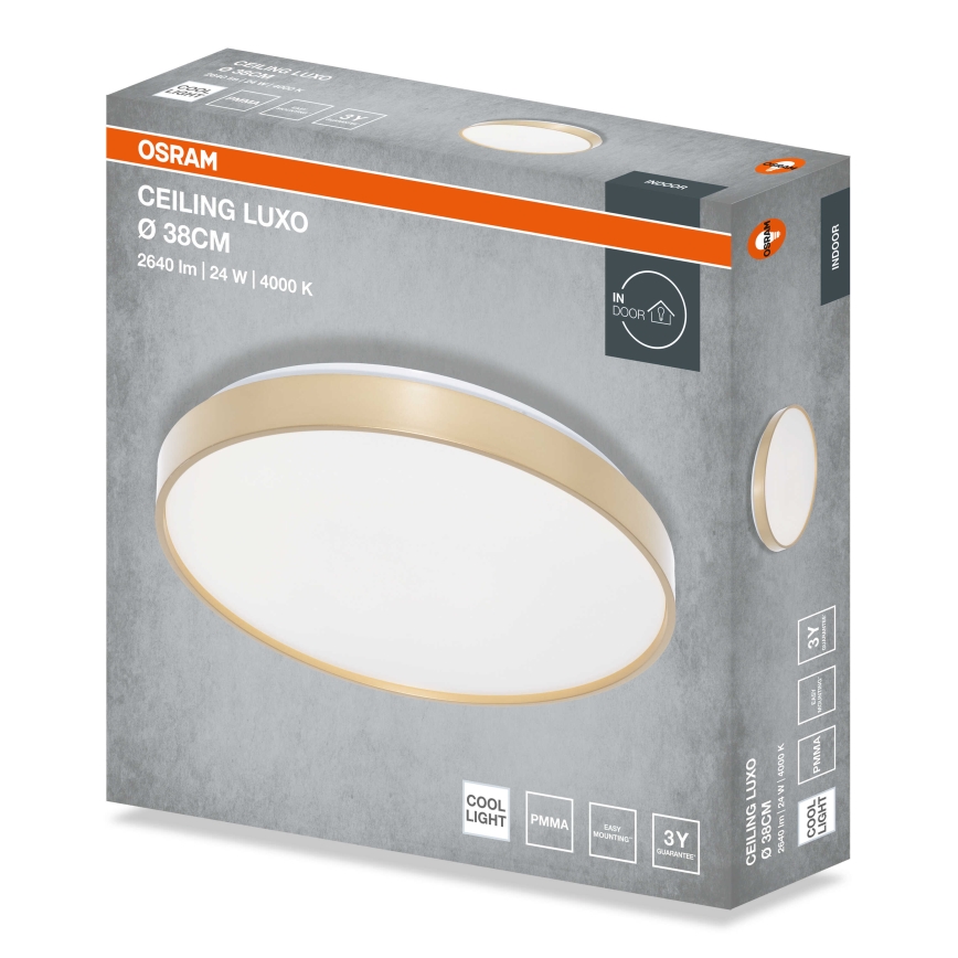 Osram - LED stropna svetilka CEILING LUXO LED/24W/230V, premer 38 cm, zlata