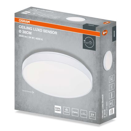 Osram - LED stropno svetilo s senzorjem mraka CEILING LUXO LED/24W/230V premer 38 cm bela