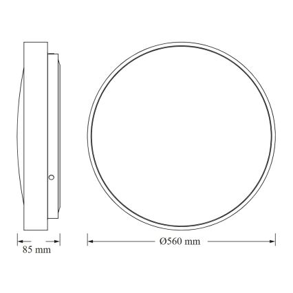 Osram - LED stropna svetilka CEILING LUXO LED/60W/230V premer 56 cm srebrna