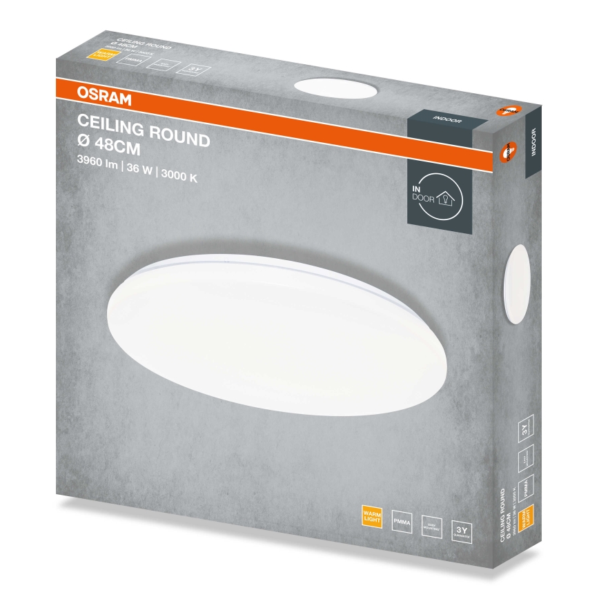 Osram - LED stropna svetilka CEILING ROUND LED/36W/230V 3000K Ø 48 cm, bela