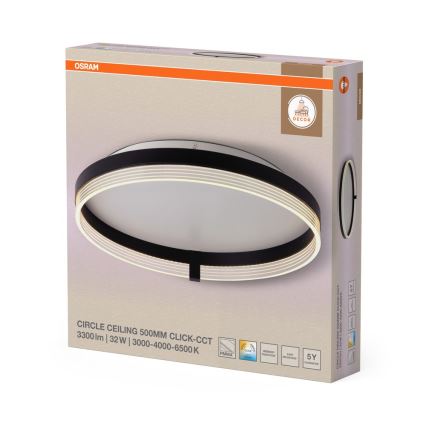 Osram - LED stropna svetilka DECOR CIRCLE LED/32W/230V 3000/4000/6500K premer 50 cm črna/bela