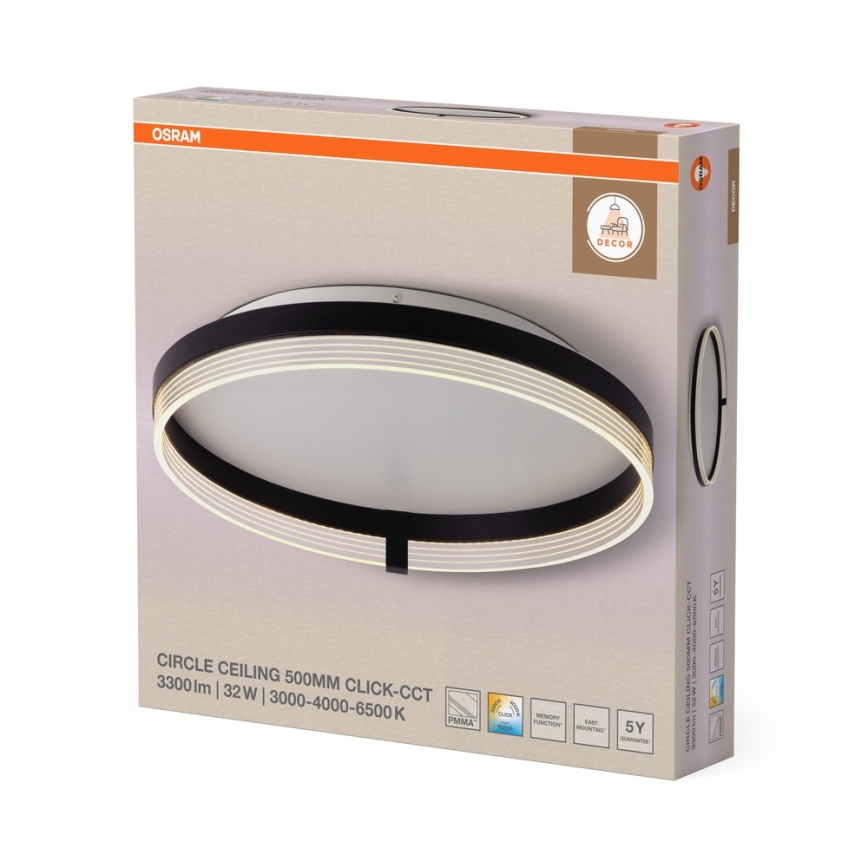 Osram - LED stropna svetilka DECOR CIRCLE LED/32W/230V 3000/4000/6500K premer 50 cm črna/bela