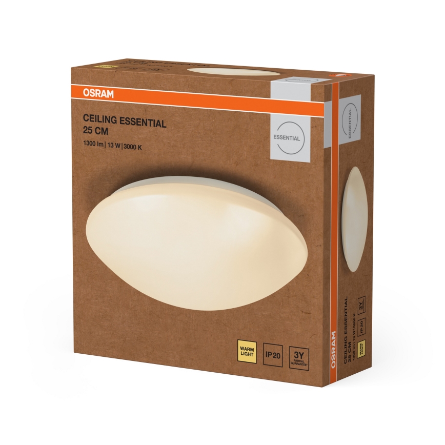 Osram - LED stropna svetilka ESSENTIAL LED/13W/230V, premer 25 cm, bela