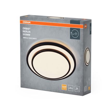 Osram - LED stropna svetilka ORBIS BERLIN LED/16W/230V premer 29,3 cm črna