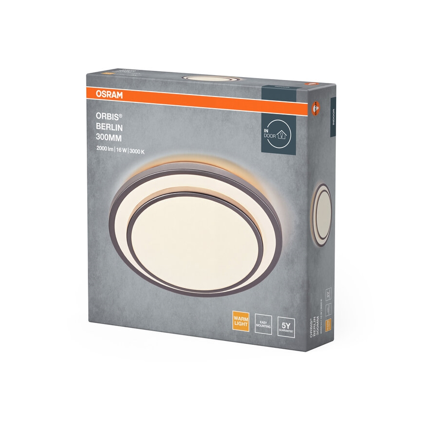 Osram - LED stropna svetilka ORBIS BERLIN LED/16W/230V premer 29,3 cm srebrna