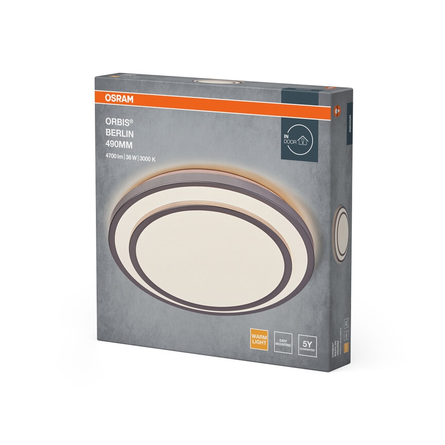Osram - LED stropna svetilka ORBIS BERLIN LED/36W/230V, premer 49,2 cm, srebrna