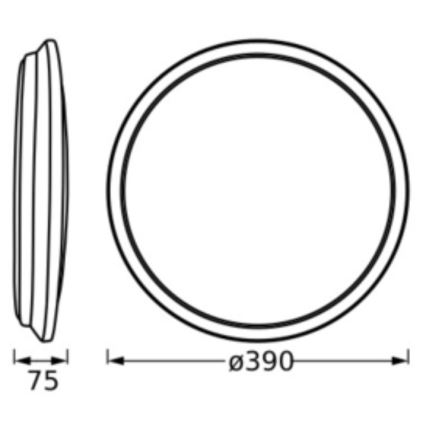 Osram - LED stropna svetilka ORBIS DUBLIN LED/24W/230V premer 39 cm srebrna