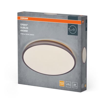 Osram - LED stropna svetilka ORBIS DUBLIN LED/36W/230V premer 49 cm srebrna