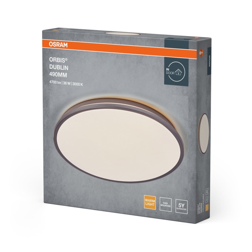 Osram - LED stropna svetilka ORBIS DUBLIN LED/36W/230V premer 49 cm srebrna