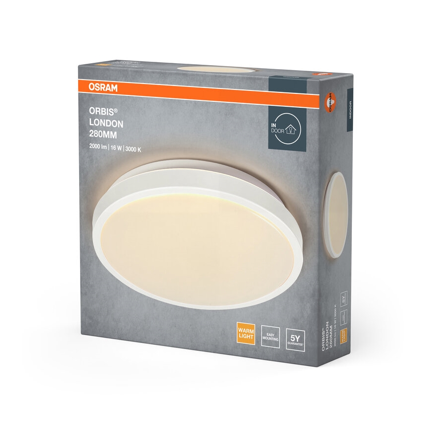 Osram - LED stropna svetilka ORBIS LONDON LED/16W/230V premer 28 cm bela
