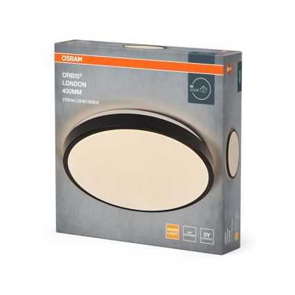 Osram - LED stropna svetilka ORBIS LONDON LED/24W/230V Ø 39,5 cm črna