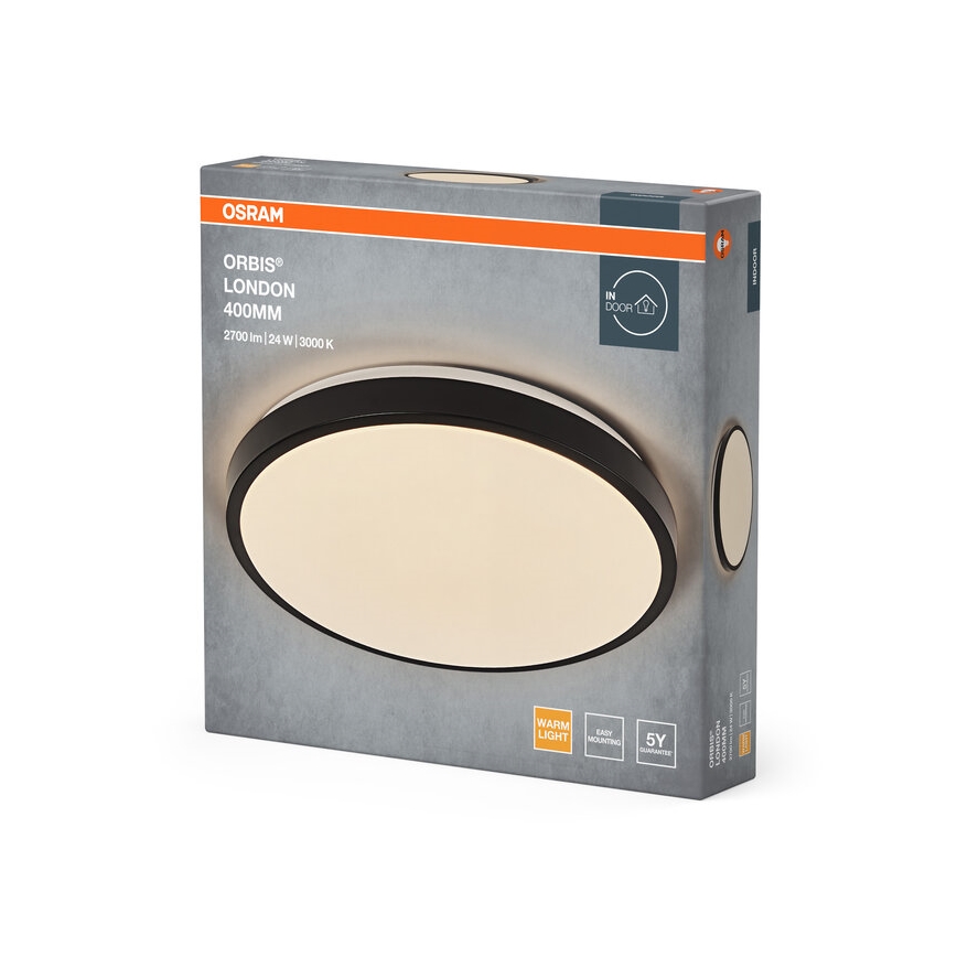 Osram - LED stropna svetilka ORBIS LONDON LED/24W/230V Ø 39,5 cm črna