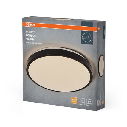 Osram - LED stropna svetilka ORBIS LONDON LED/36W/230V premer 48 cm črna
