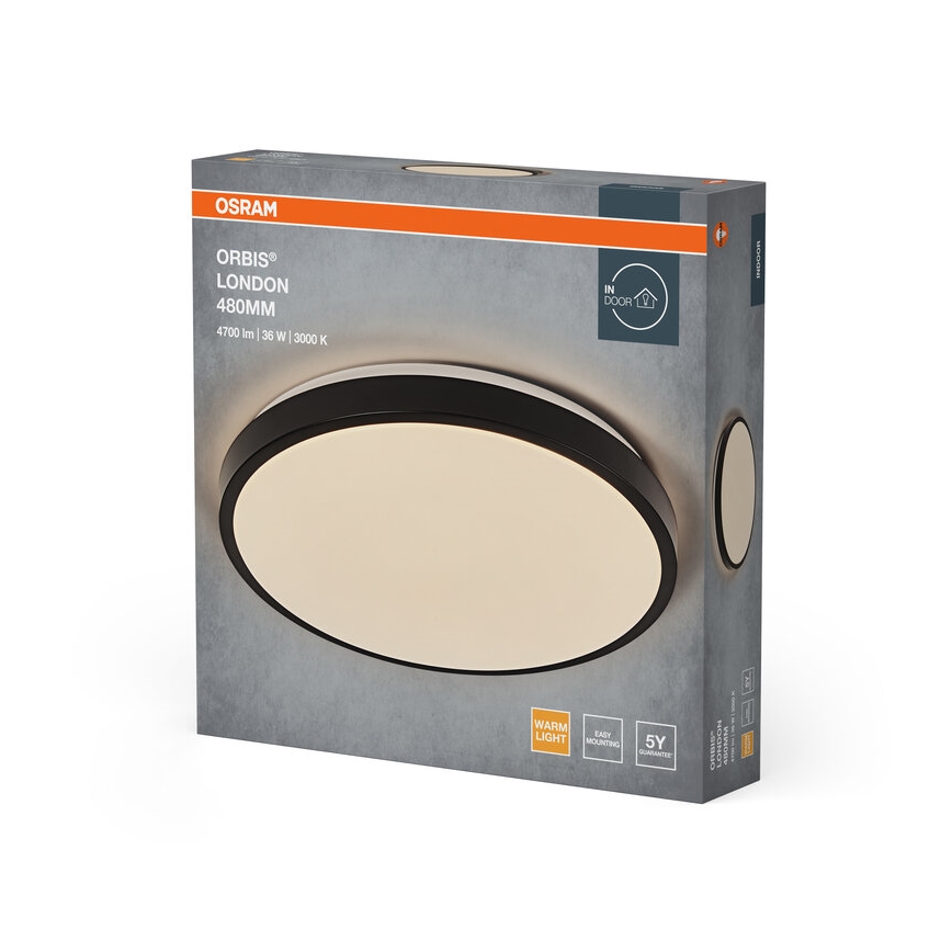 Osram - LED stropna svetilka ORBIS LONDON LED/36W/230V premer 48 cm črna