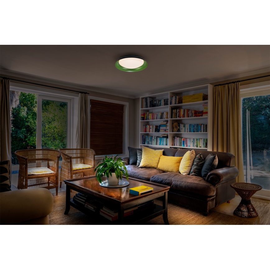 Osram - Zatemnjiva LED stropna svetilka ORBIS PLATE LED/45W/230V premer 48 cm zelena/črna
