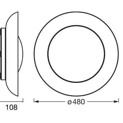 Osram - Zatemnjiva LED stropna svetilka ORBIS PLATE LED/45W/230V premer 48 cm zelena/črna