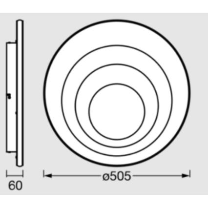 Osram - LED stropna svetilka ORBIS SPIRAL LED/42W/230V premer 50,5 cm bela