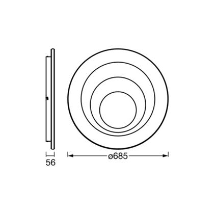 Osram - LED stropna svetilka ORBIS SPIRAL LED/63W/230V, premer 68,5 cm