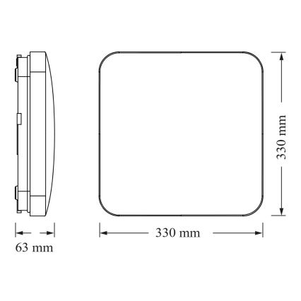 Osram - LED stropna svetilka s senzorjem mraka SQUARE LED/24W/230V 33x33 cm