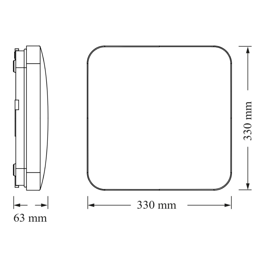 Osram - LED stropna svetilka s senzorjem mraka SQUARE LED/24W/230V 33x33 cm