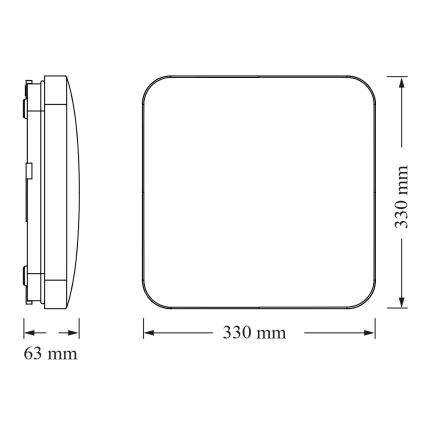 Osram - LED Stropna svetilka SQUARE LED/24W/230V 33x33 cm
