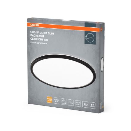 Osram - zatemnljivo stropno LED svetilo ORBIS ULTRA SLIM LED/22W/230V 3000K, premer 40 cm, črne barve