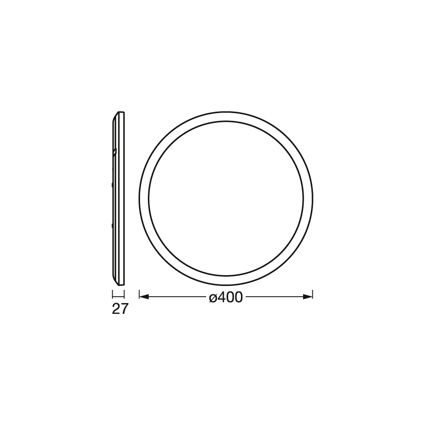Osram - zatemnljivo stropno LED svetilo ORBIS ULTRA SLIM LED/22W/230V 3000K, premer 40 cm, črne barve