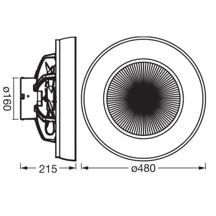 Osram - Zatemnjevalna LED stropna svetilka s ventilatorjem CEILING FAN LED/49W/230V 2700-6500K bela/zlata + daljinski upravljalnik